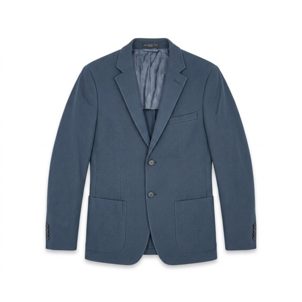 John Varvatos USA Mens‎ Blue Textured Cotton Blend Blazer Sport Coat 36S 01197